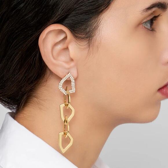 Anthropologie Adornia organic link drop earrings - Picture 1 of 5